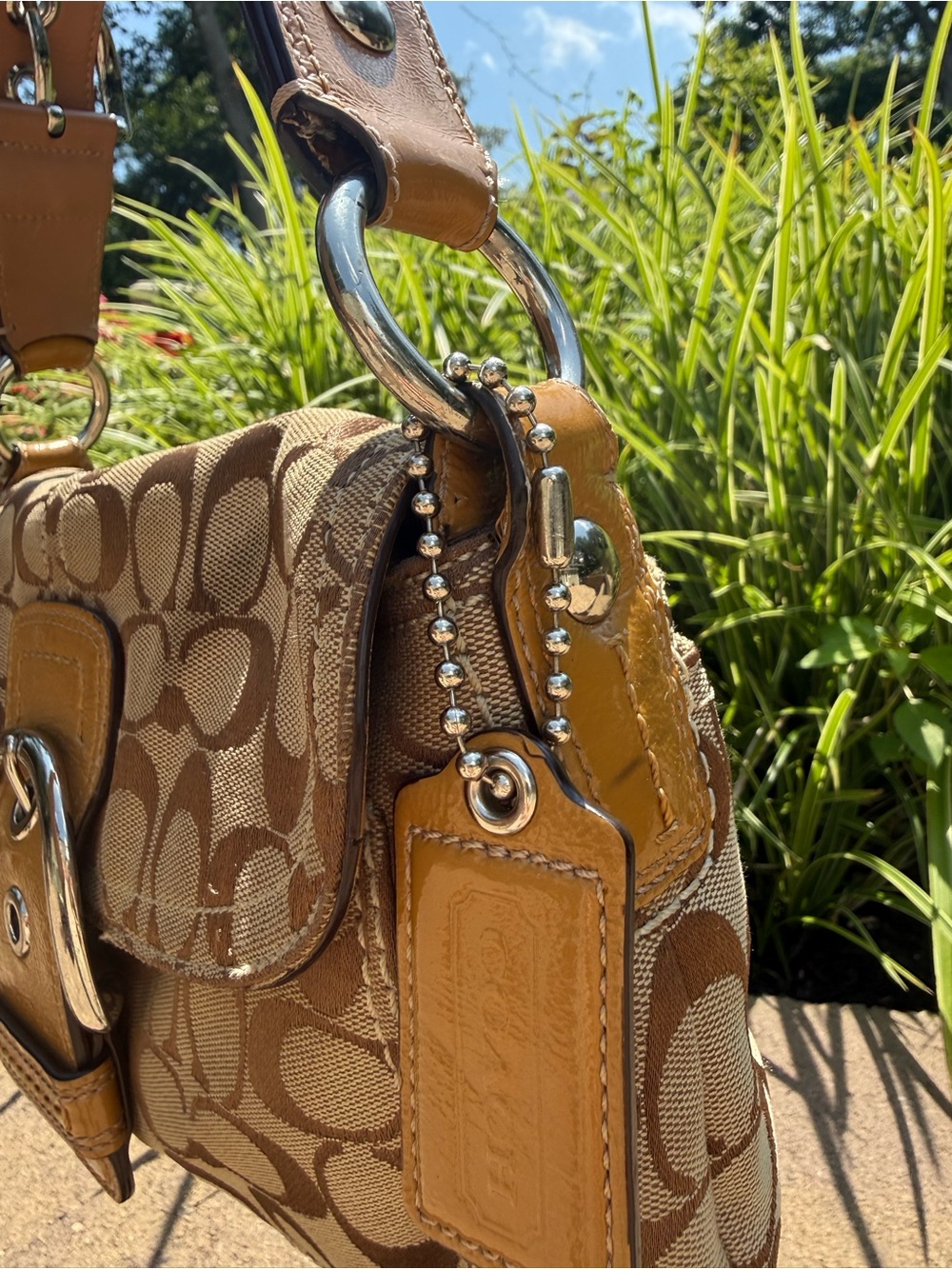 Coach Soho flap Signature Canvas Shoulder Bag - Picture 3 of 8
